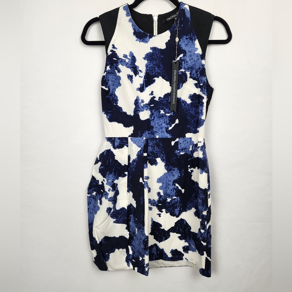 NWT Timo Weiland Dress Blue White Black Size 2